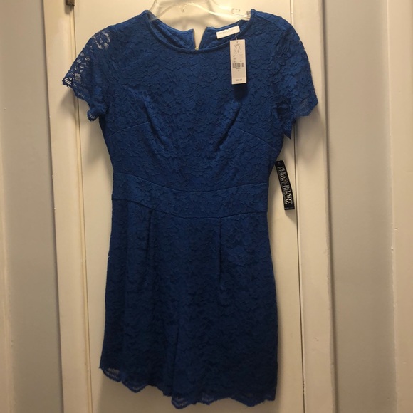 Royal Blue Lace Romper - Picture 1 of 4